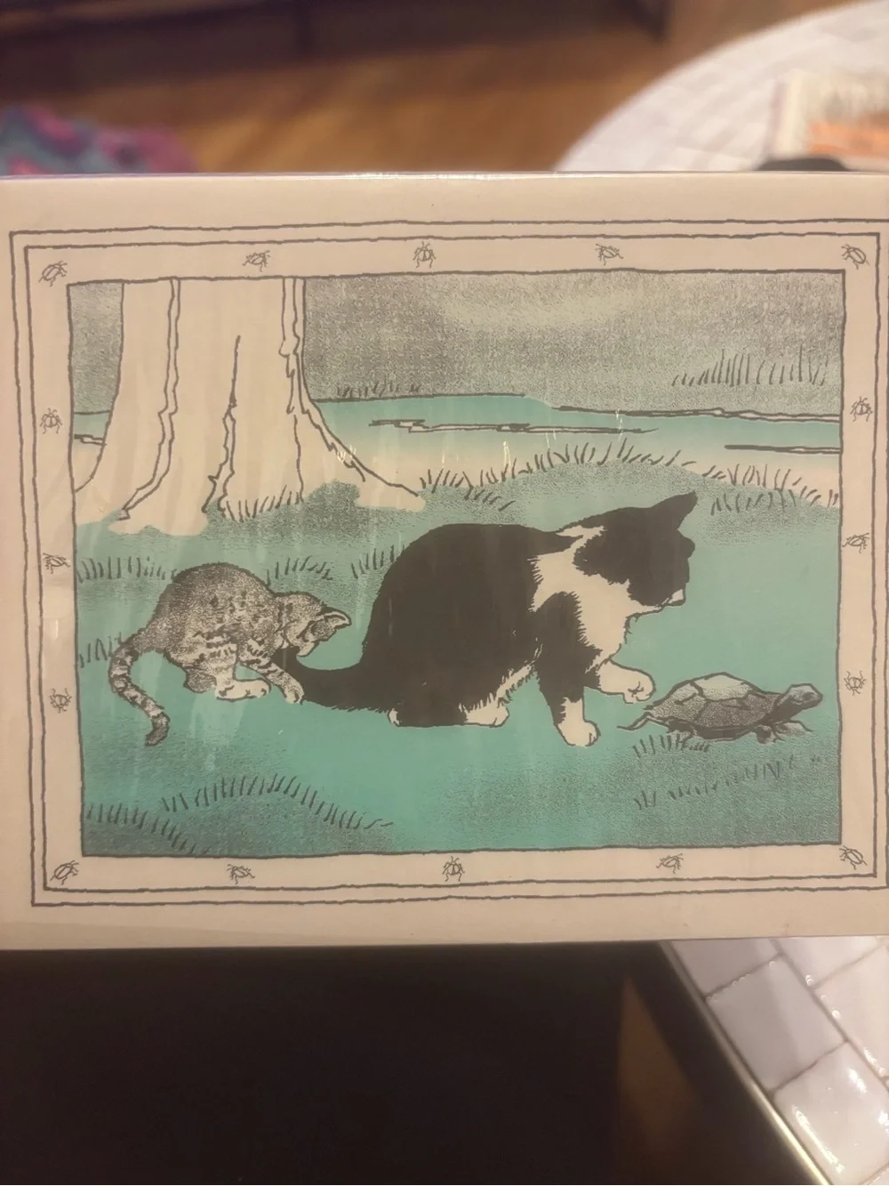 Cat Greeting Cards vintage 90s Blank Inside Hand drawn